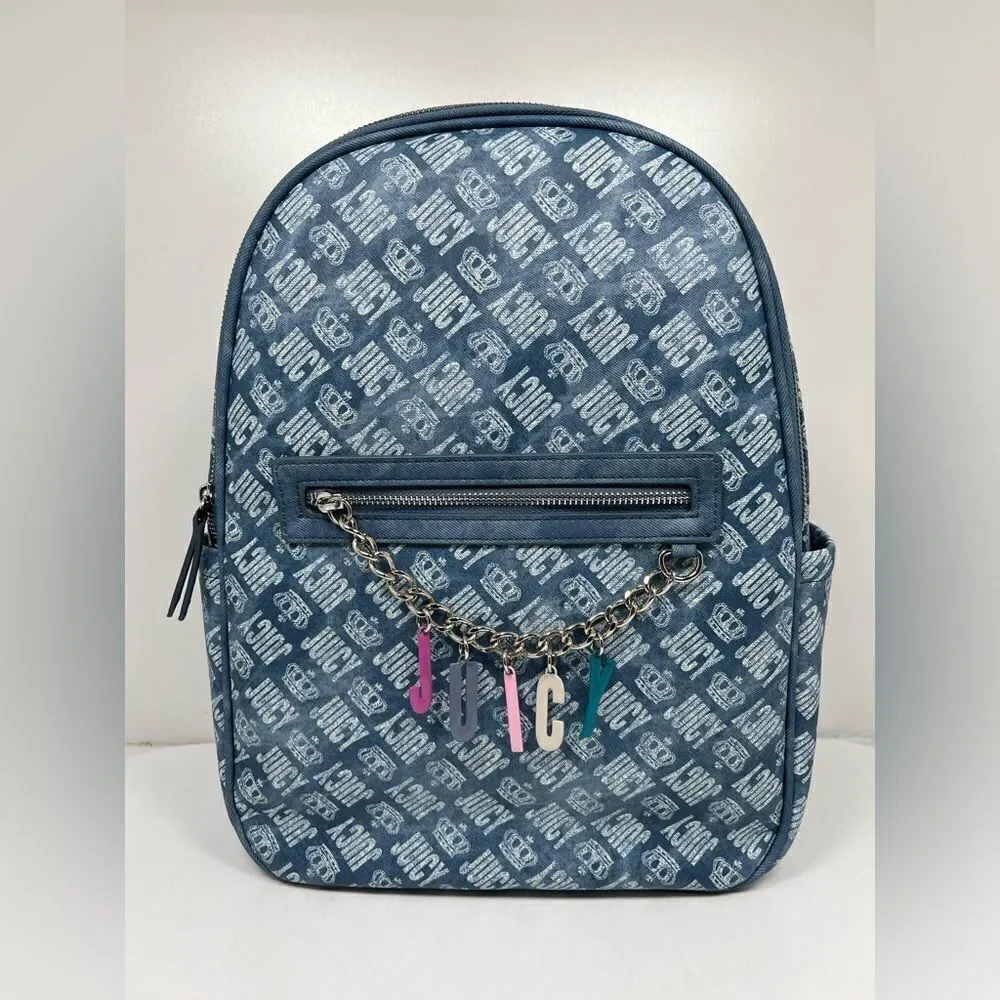 Juicy Couture Back To Juicy Backpack Bold Washed Denim New with tags